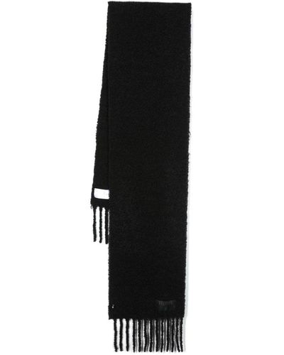 Filippa K Logo-patch Knitted Scarf - Black