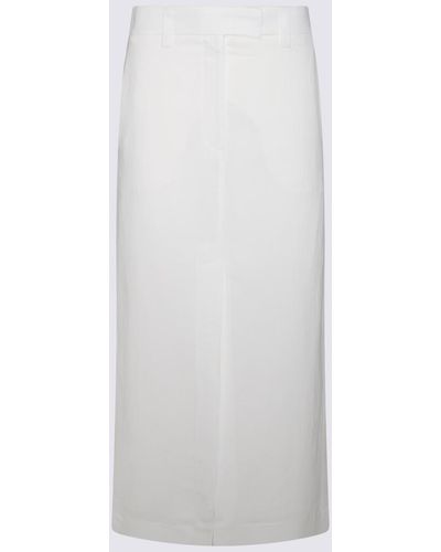 Brunello Cucinelli Viscose Midi Skirt - White
