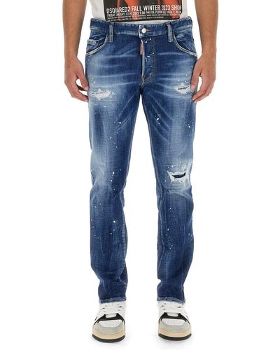 DSquared² Patent Leather Effect Jeans - Blue