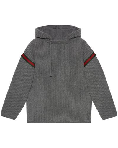 Gucci Wool And Cashmere Blend Hoodie - Gray