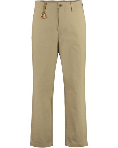 Moncler Cotton Gabardine Trousers - Natural