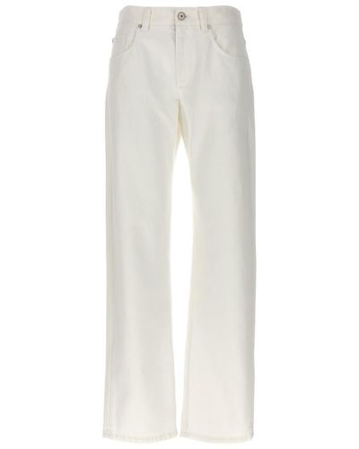 Brunello Cucinelli 'Straight Leg' Jeans - White
