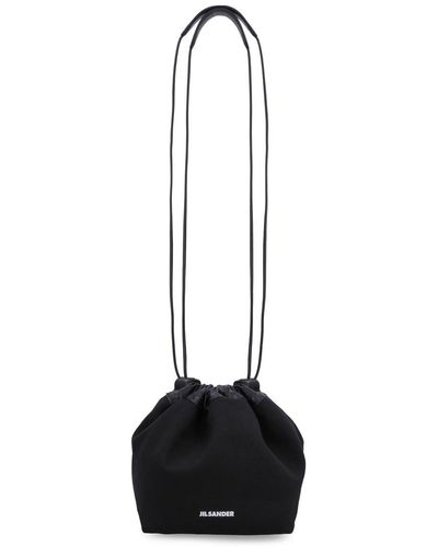 Jil Sander Canvas Bucket Bag - Black