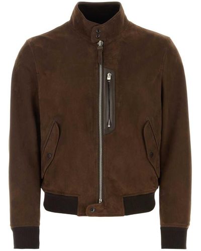 Tom Ford Leather Jackets - Brown
