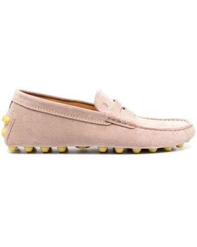 Tod's Gommino Bubble Suede Leather Loafers - Pink