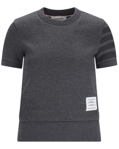 Thom Browne Short Sleeve Sweater - Black