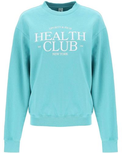 Sporty & Rich 'sr Health Club' Sweatshirt - Blue