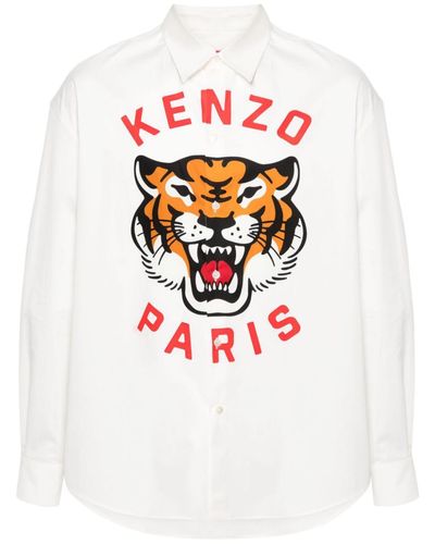 KENZO Tiger Print Shirt - White