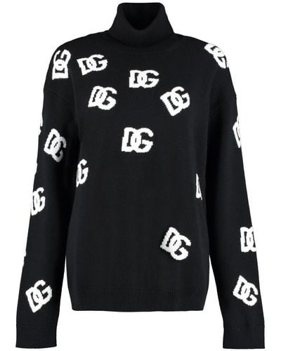 Dolce & Gabbana Wool Turtleneck Jumper - Black