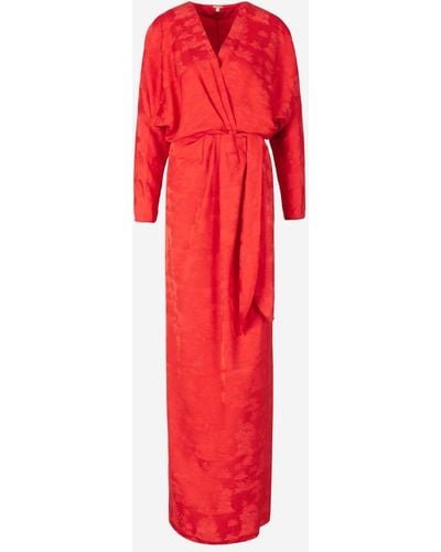 Johanna Ortiz Barnacle Maxi Wrap Dress - Red