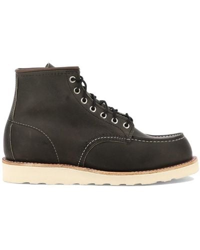 Red Wing Wing Shoes "Classic Moc" Lace-Up Boots - Black
