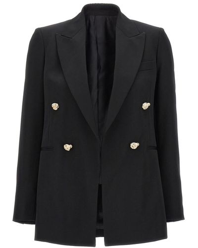 Lanvin Double Breast Jewel Buttons Blazer Jacket Jackets - Black