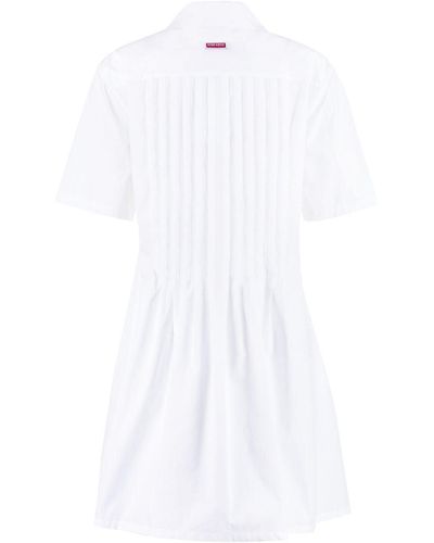 KENZO Pleated Chemise Dress - White
