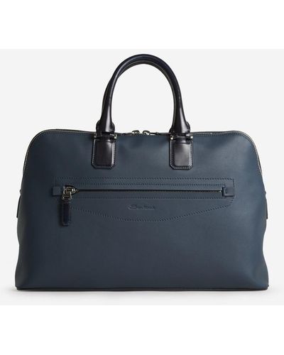 Santoni Leather Bag - Blue