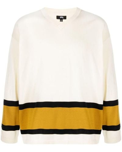Stussy Logo Cotton Sweater - White