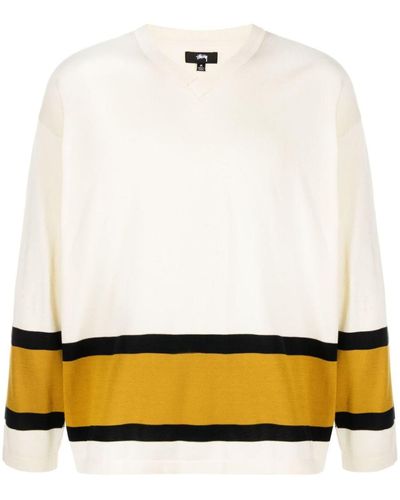 Stussy Logo Cotton Sweater - White