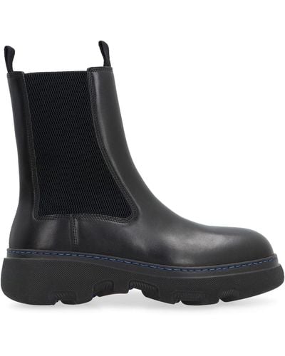 Burberry Gabriel Leather Chelsea Boots - Black