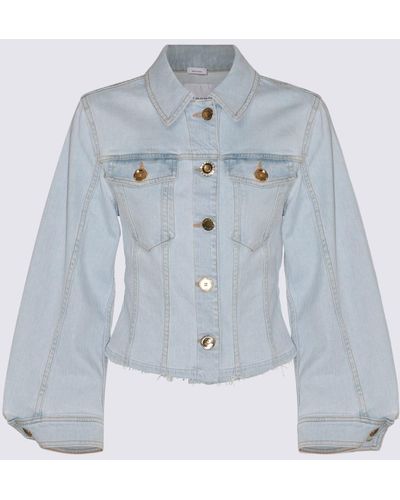 Pinko Light Cotton Denim Jacket - Blue