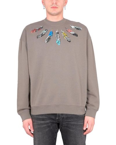 Marcelo Burlon Collar Feather Sweatshirt - Gray