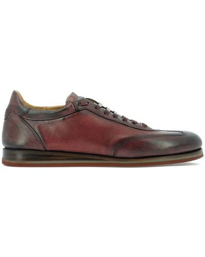 Fabi Leather Lace Up With Logo - Brown