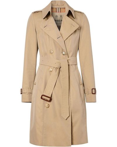 Burberry Chelsea Heritage Double-breasted Trench Coat - Natural