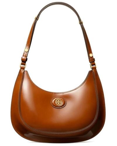 Tory Burch Robinson Leather Shoulder Bag - Brown