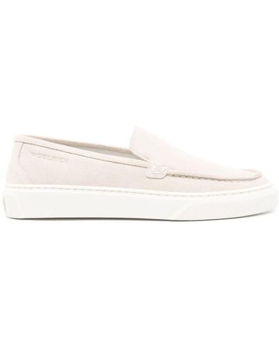 Woolrich Suede Slip-On Loafers - Natural