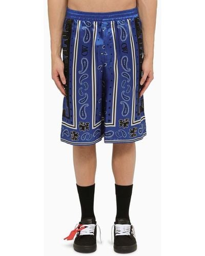 Off-White c/o Virgil Abloh Off- Nautical Bermuda Shorts With Print - Blue