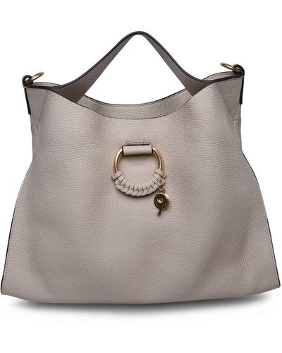 See By Chloé 'joan' Cement Cowhide Bag - Gray