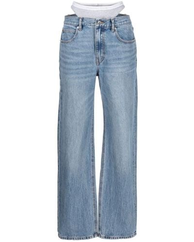Alexander Wang Straight Jeans With Layered Design - Blue