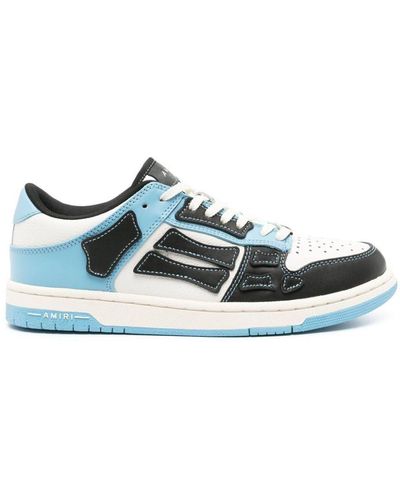 Amiri Skel Paneled Leather Low-top Sneakers - Blue