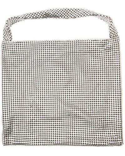Rabanne 'pixel' Silver-tone Tote Bag In Metallic Mesh Woman - White