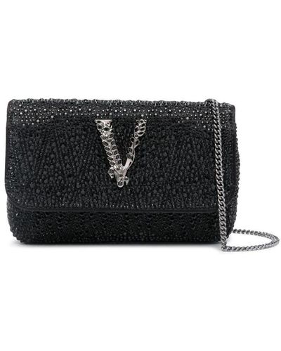 Versace Virtus Satin Mini Bag - Black