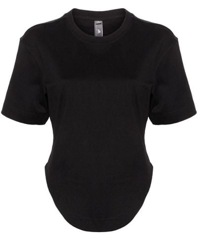 adidas By Stella McCartney Elasticated-waist Organic-cotton T-shirt - Black