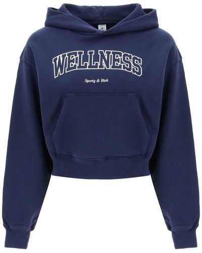 Sporty & Rich Wellness Cropped Hoodie - Blue