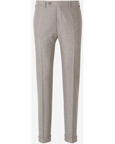 Canali Wool Dress Trousers - Grey