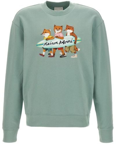 Maison Kitsuné 'Surfing Fox' Sweatshirt - Green
