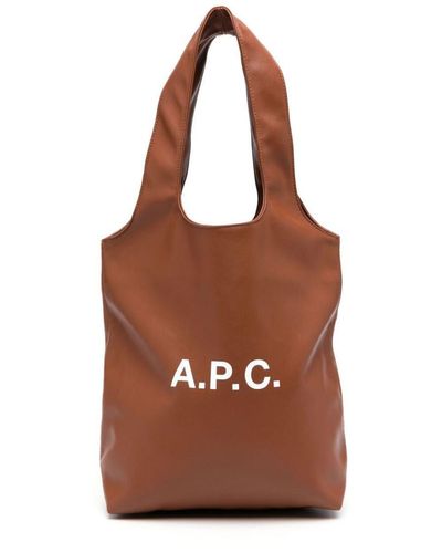 A.P.C. Ninon Small Tote Bag Bags - Brown