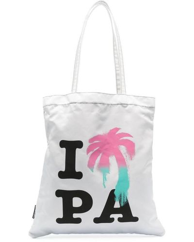 Palm Angels Logo-print Tote Bag - White