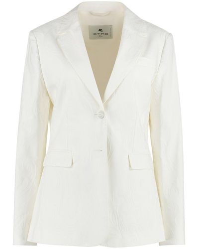 Etro Single-breasted Two-button Jacket - White