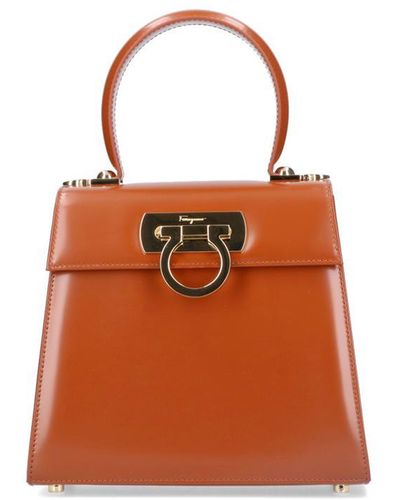 Ferragamo Iconic S Handbag - Orange