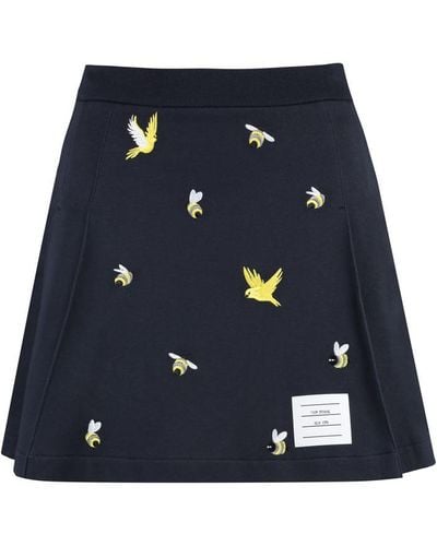 Thom Browne Cotton Mini-skirt - Blue