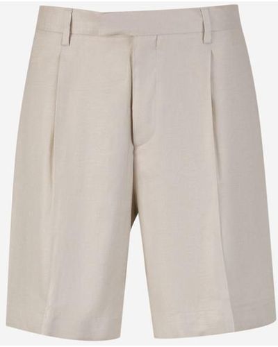 Lardini Linen Formal Bermuda Shorts - White