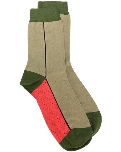 Paul Smith Color Block Ankle Socks - Green