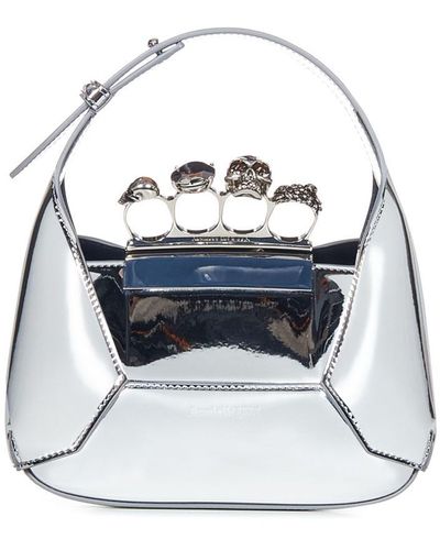 Alexander McQueen The Jeweled Hobo Mini Handbag - Blue