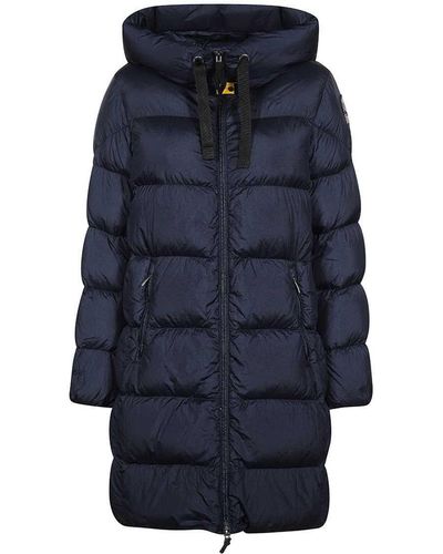 Parajumpers Harmony Long Hooded Down Jacket - Blue