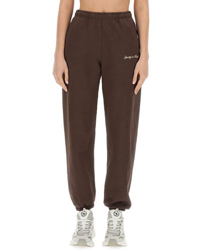 Sporty & Rich JOGGING Trousers With Logo Unisex - Brown