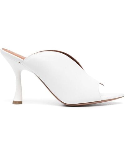 Malone Souliers Henri Leather Heel Mules - White