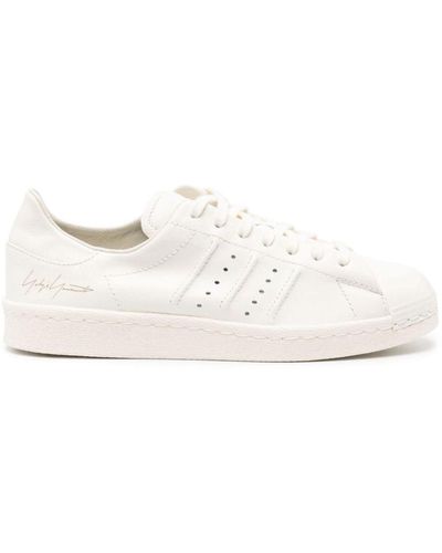 Y-3 Superstar Lace-up Leather Trainers - White