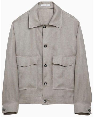 Tagliatore Dove Coloured Linen Jacket - Grey